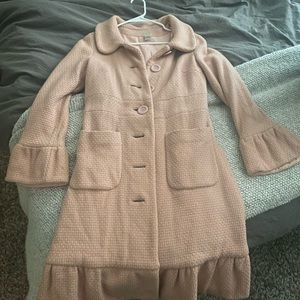 Elevenses Wool Coat. Size 6. Blush.